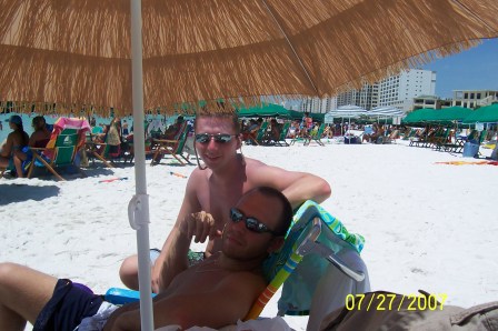 My brother and me on the beach