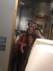 At the mall with friends who helped me heal.